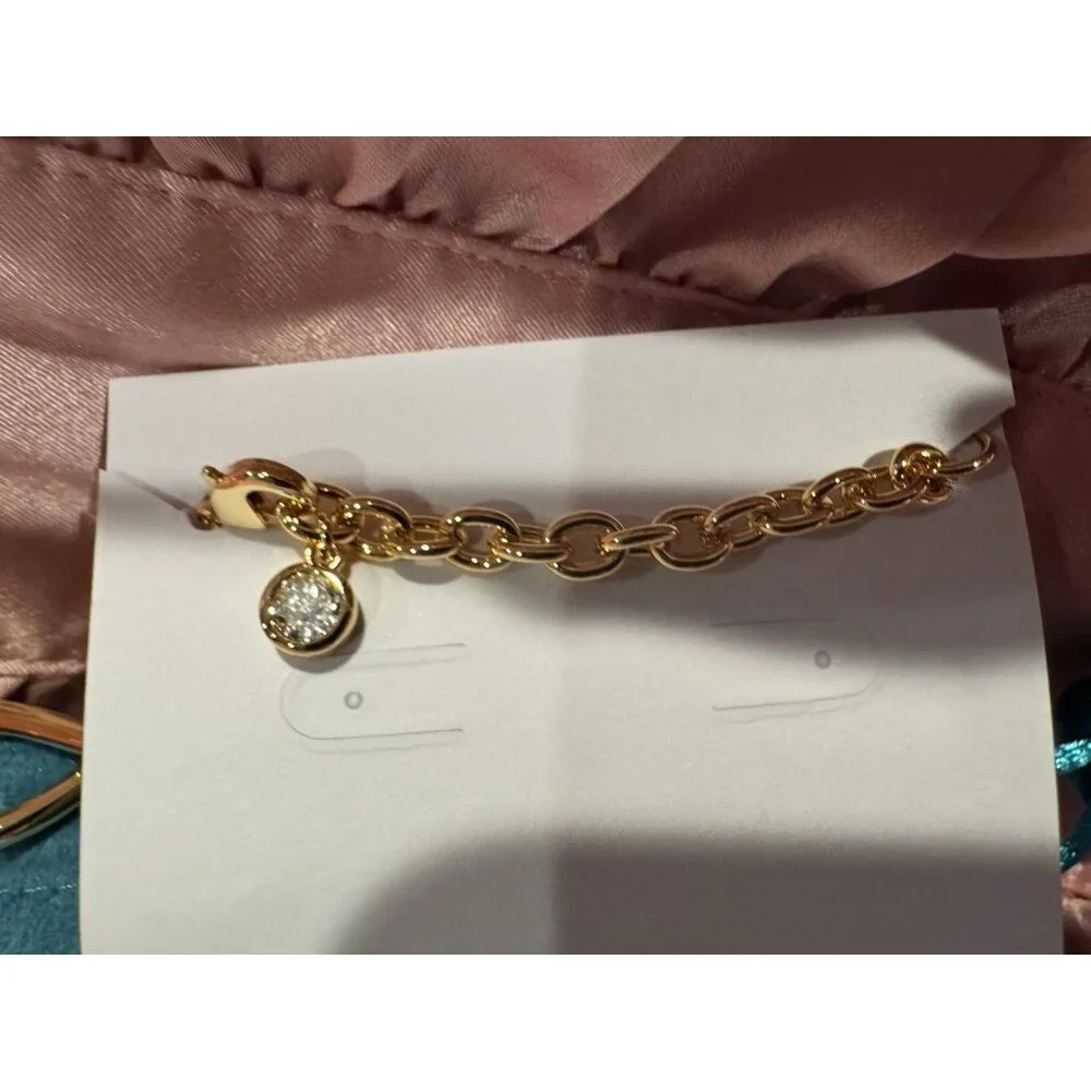Jackie Mack Gold Tone Lumi Link Bracelet Women's Costume Jewelry $128 NEW